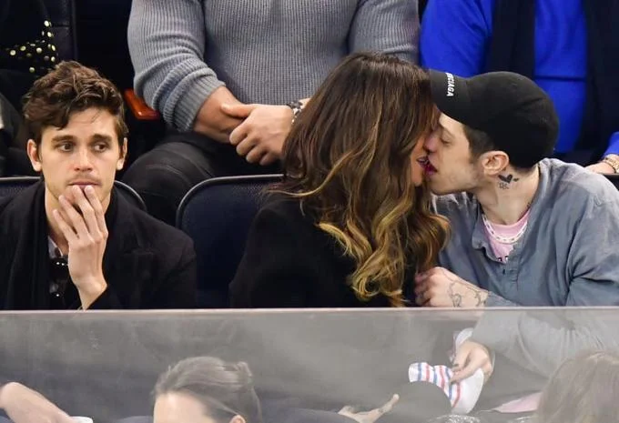 Pete Davidson and Kate Beckinsale share a public kiss at a Rangers game in 2019, another headline-grabbing 'dating up' pairing.