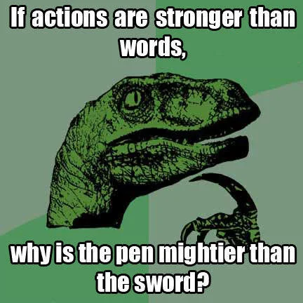 Conflicting proverbs create paradox.