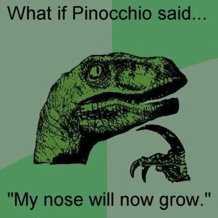 The Pinocchio logical paradox question.