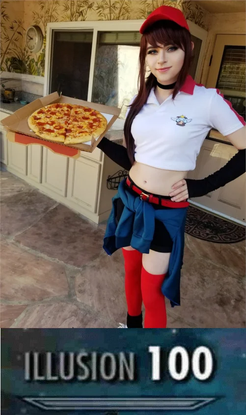 'Illusion 100' meme referencing the reveal that the cosplayer is Sneaky, a male League of Legends pro.