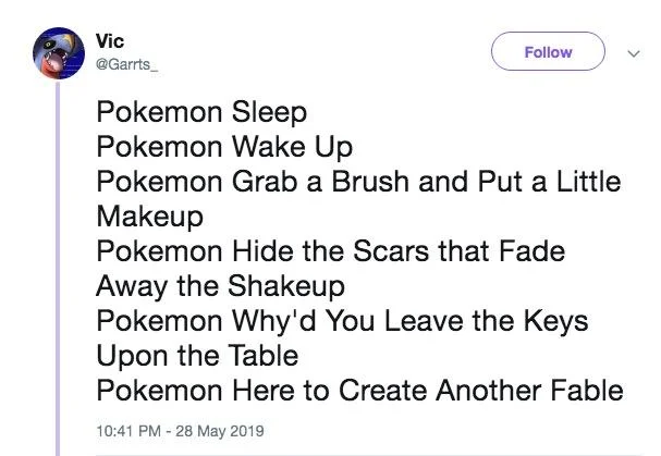 A 2019 joke tweet turning the Pokémon Sleep announcement into a parody of Shakira's 'Hips Don't Lie.'