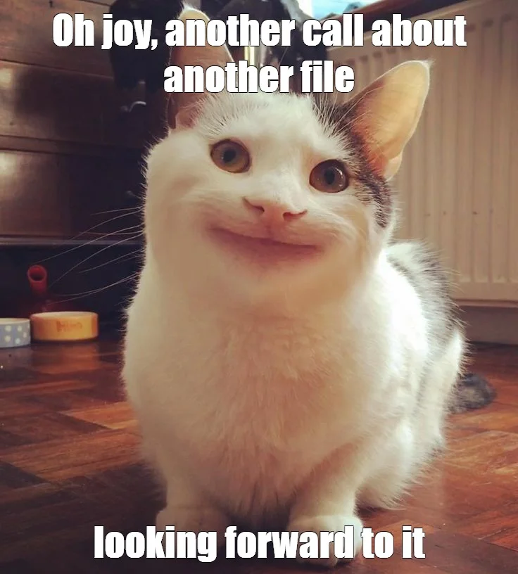 Sarcasm about work calls.
