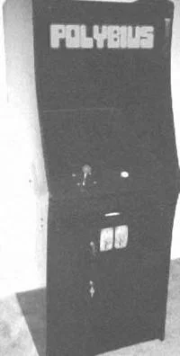 The imagined Polybius arcade cabinet.