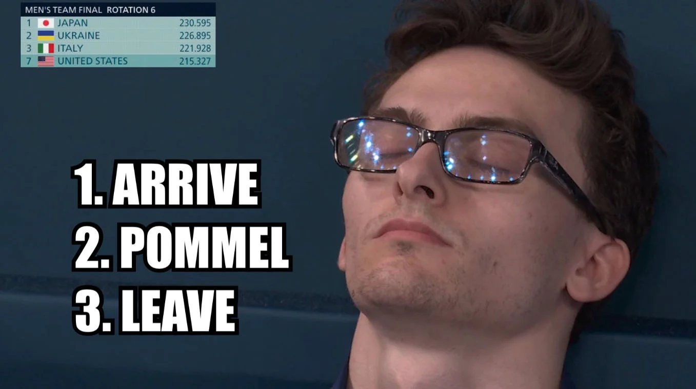 The iconic pommel horse guy strategy.
