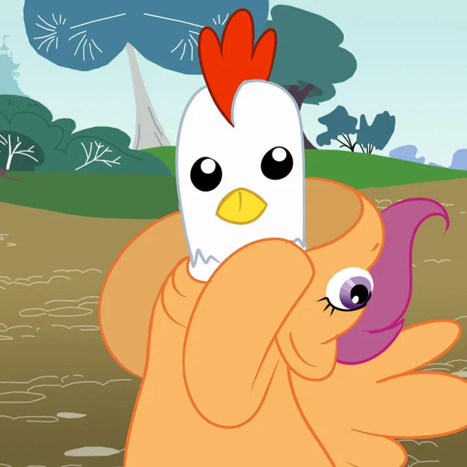 Scootaloo as a chicken reimagining.