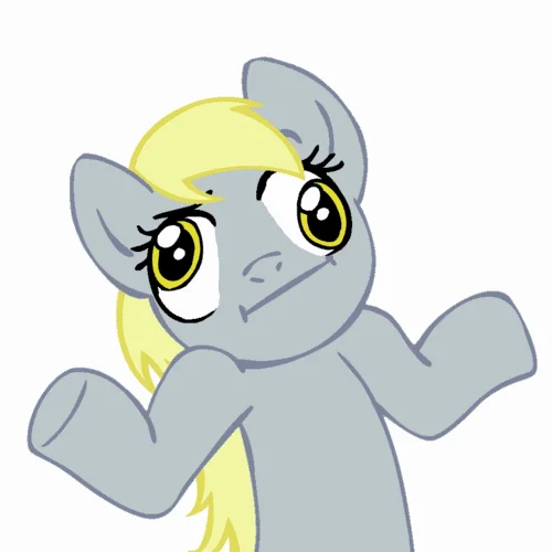 A Derpy Hooves variant of the popular Pony Reactions shrug animation.