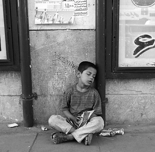Monochrome documentation of poverty.