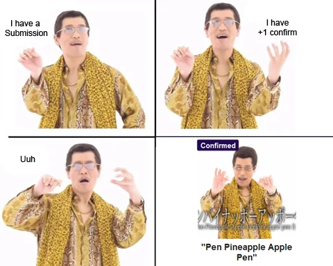 Drake-style PPAP meme with approval format.