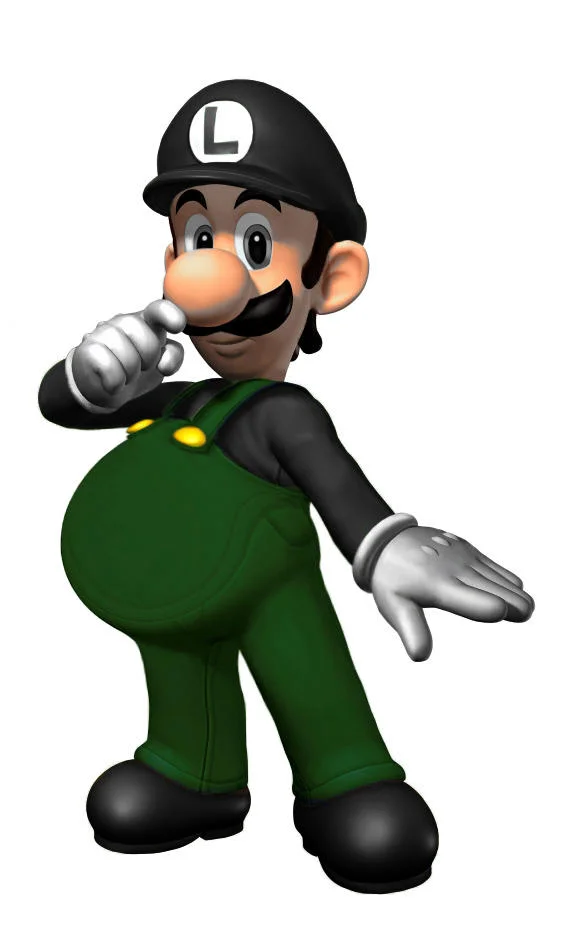 An official Nintendo render of Luigi, provided for reference to the character featured in the pregnant Luigi meme.