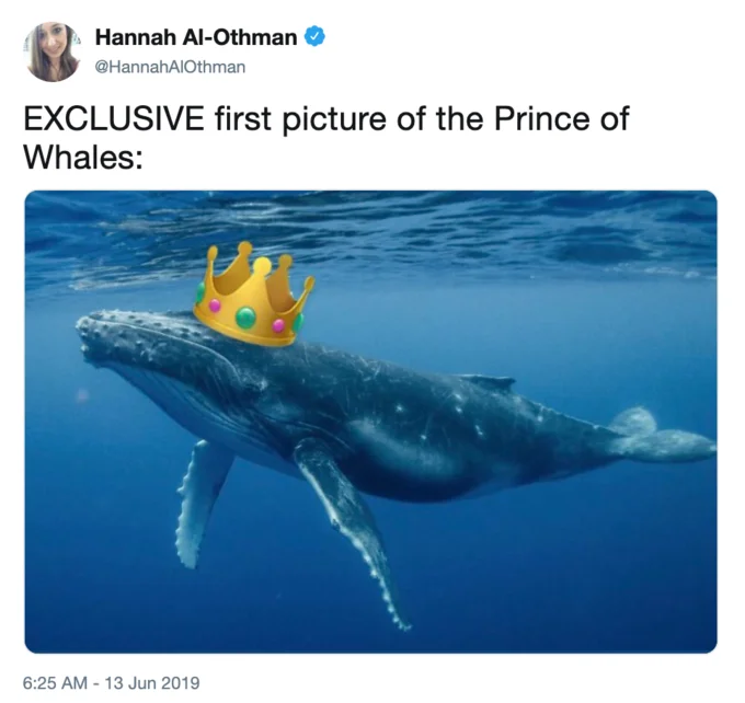 Graeme Demianyk's whimsical Victorian-style collage depicts the noble 'Prince of Whales' arriving on a crocodile-drawn carriage.