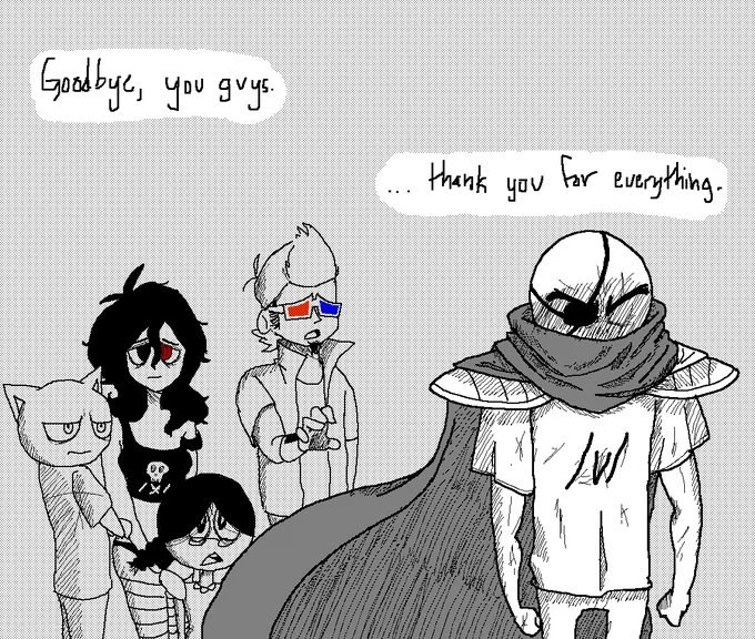Fan art depicting an emotional departure scene.