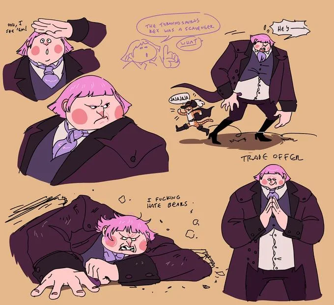 Fan art compilation of Jack Horner in different emotional states.