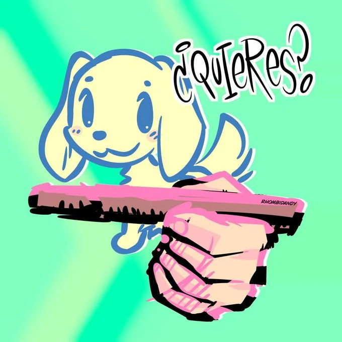 A still from the original Quieres video posted by @rhombidandy in March 2019.