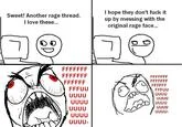 Rage Guy escalating from calm to fury.