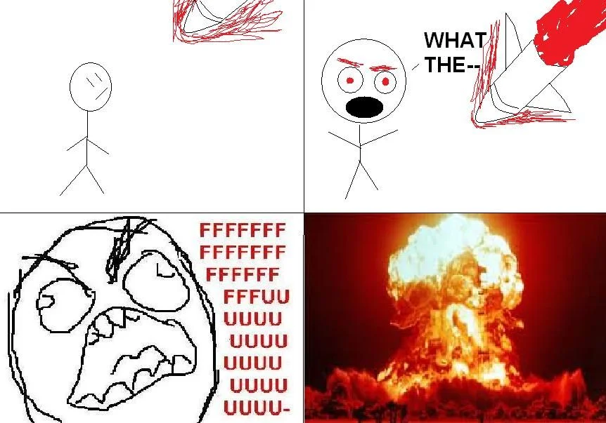 Rage Guy progression to extreme anger.