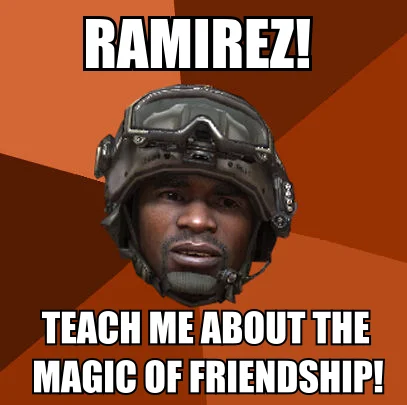 Ramirez meme crossover with My Little Pony friendship reference.