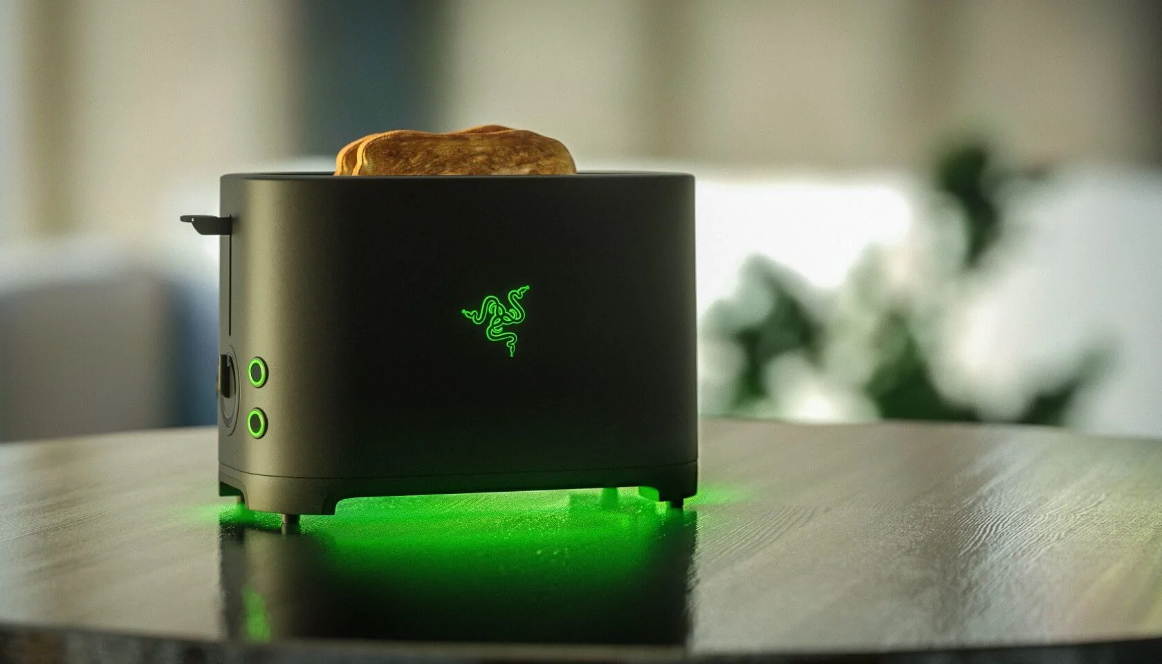 The concept Razer Toaster render that ignited a years-long fan campaign demanding Razer actually manufacture the gaming-branded appliance.