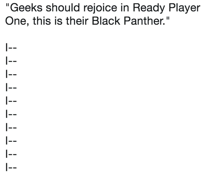 A copypasta template built around the mocked Ready Player One quote, used to generate reaction remixes.