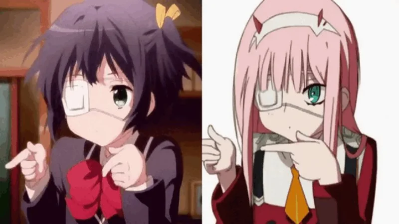 Two-character composite of the finger spin gesture animation meme.