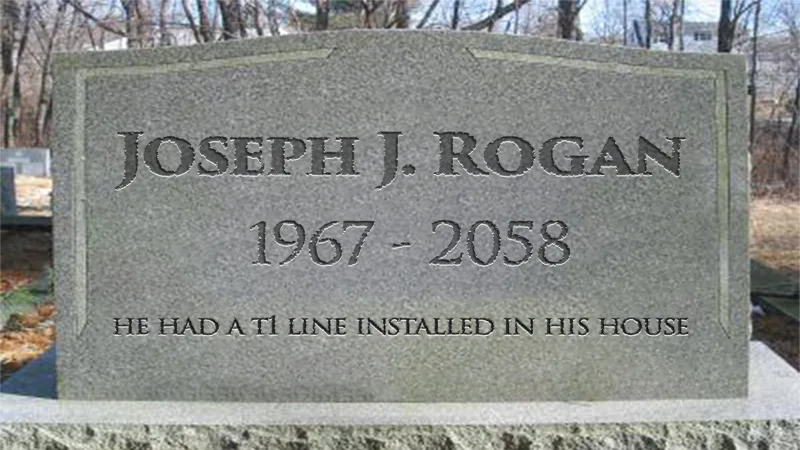 A parody gravestone image commonly associated with the 'RIP Joe Rogan' meme and online death hoaxes.