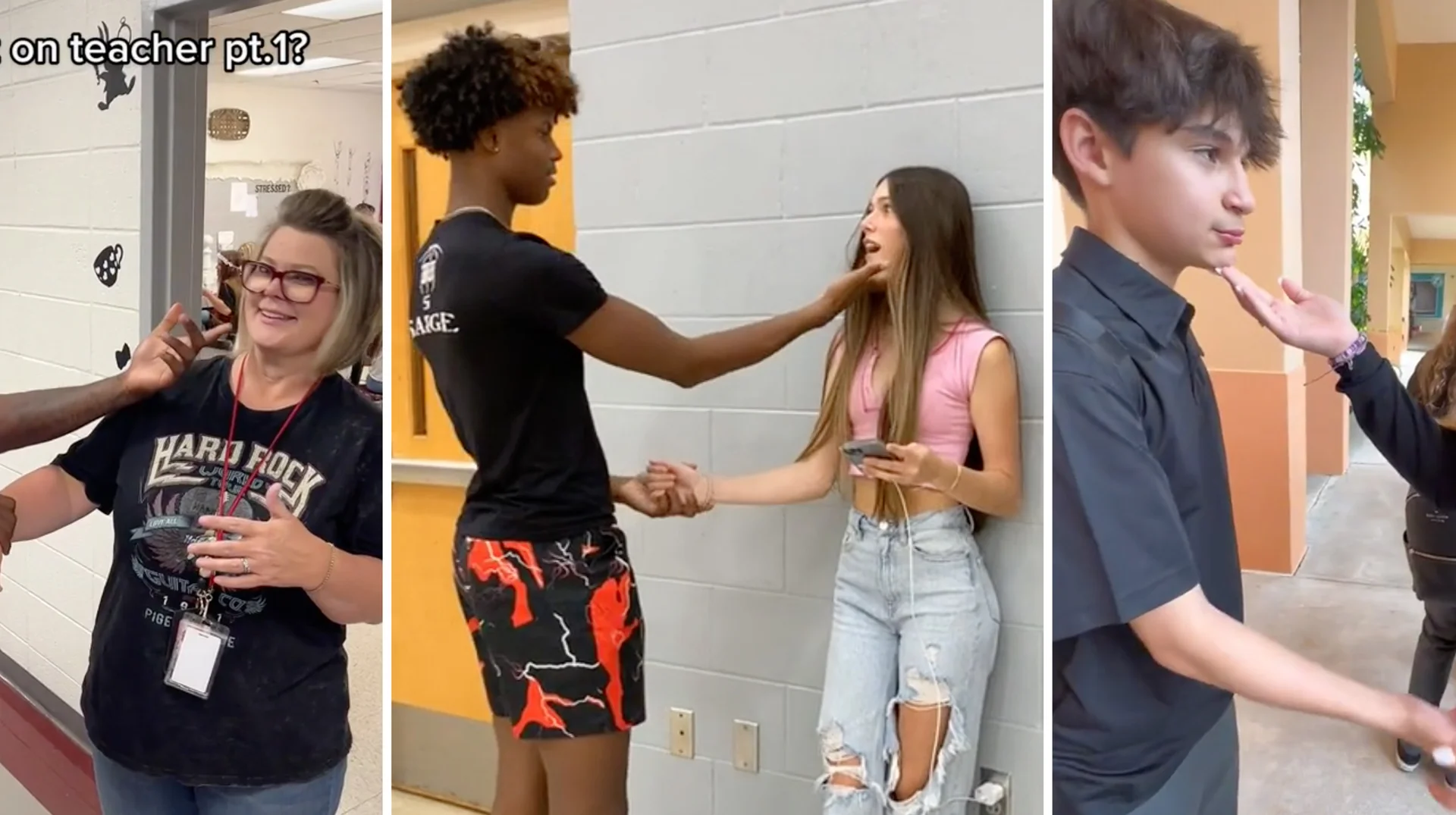 Compilation of TikTok clips popularizing the 'rizz chin-up' prank, in which participants cup a hand under someone's chin and gently lift, with reactions ranging from shock to amusement.