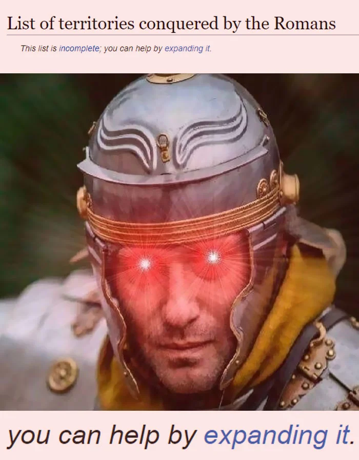 Roman Empire territories with intense helmet imagery.