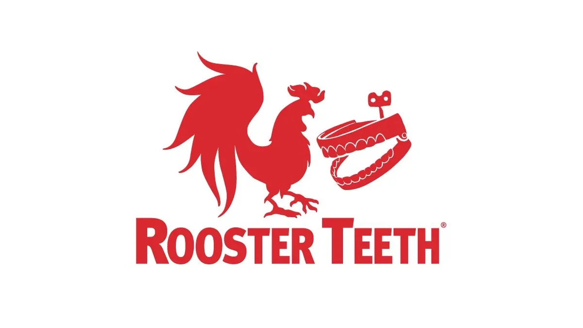 The official Rooster Teeth company logo, featuring the studio's rooster-and-chattering-teeth mascot.