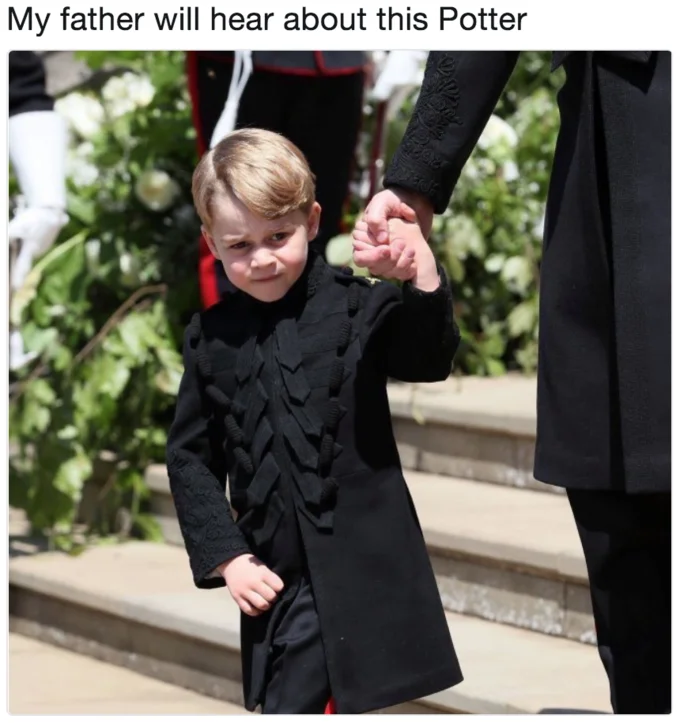 A viral tweet joking that Prince George's page-boy outfit made him look like a fan of the emo band My Chemical Romance.