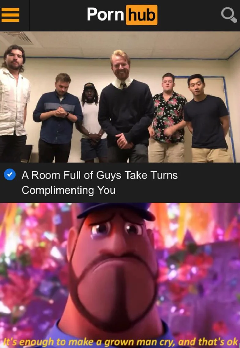 A reaction meme showing viewers' emotional response to Ryan Creamer's wholesome compliment video.