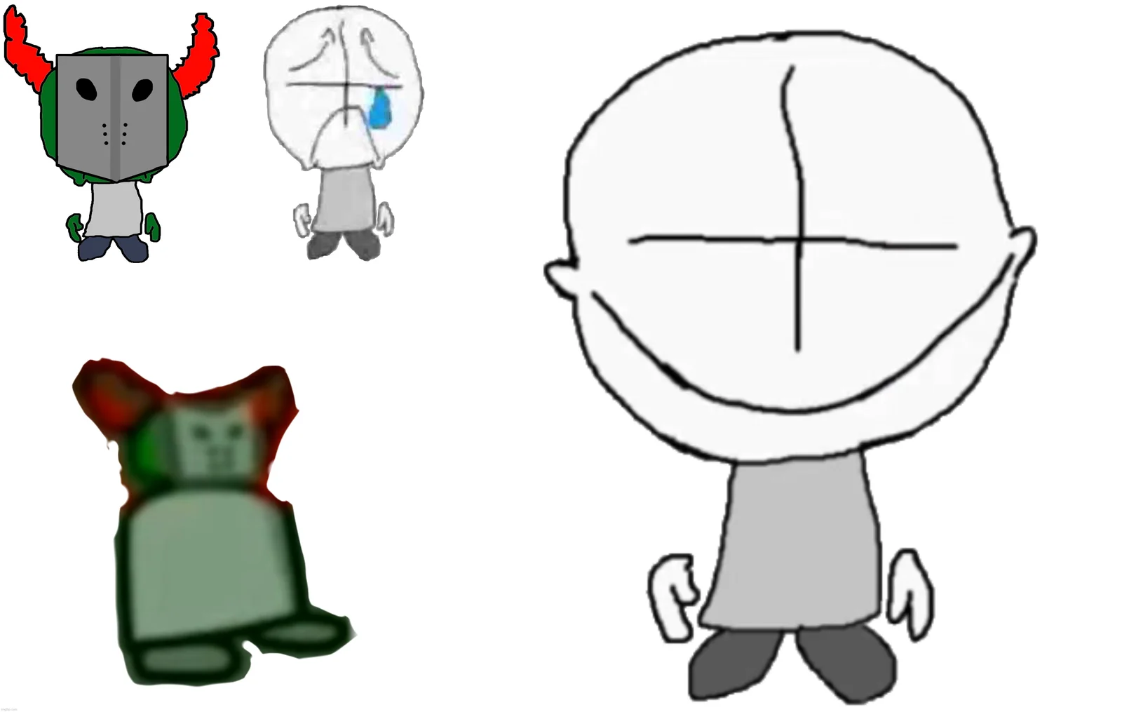 Sadness Combat meme template with cross-faced sadness character.