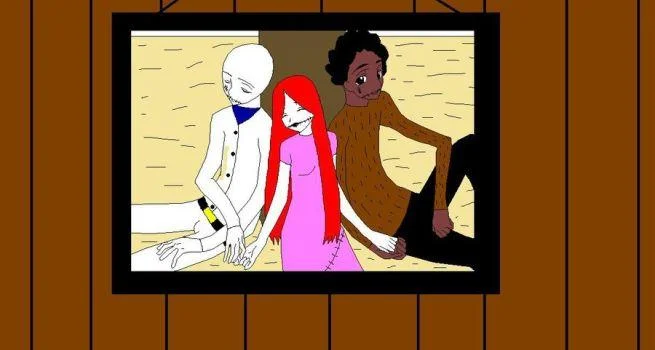 Salad Fingers scene showing character interactions and surreal aesthetic.