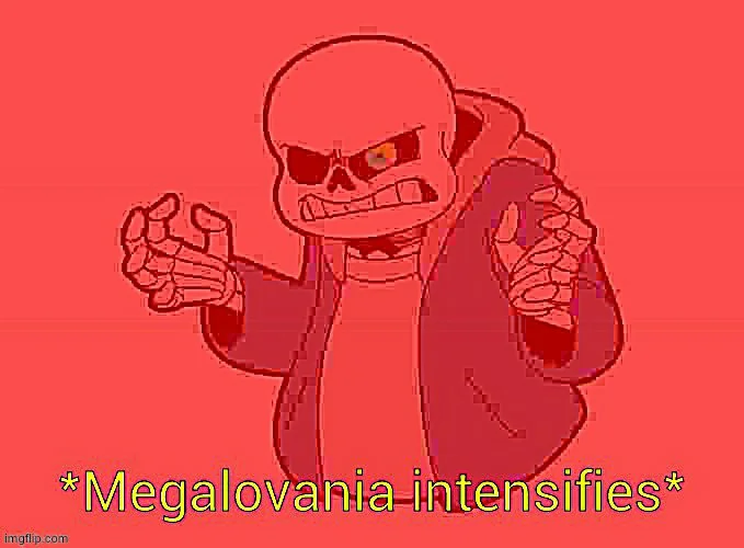 Red outline Sans in menacing battle stance.