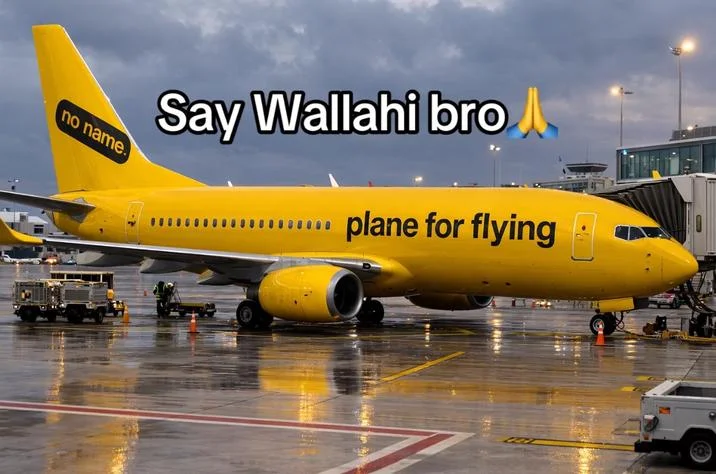 An escalating variation applying the No Name 'literal-description' formula to an airplane.
