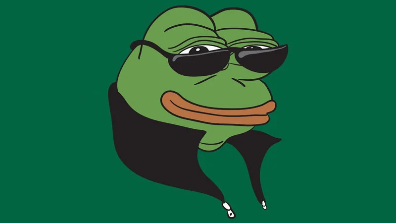 The Sunglasses Pepe (a.k.a. 'Chad Pepe') reaction image commonly used to punctuate 'See You Later, Virgins' greentext stories.