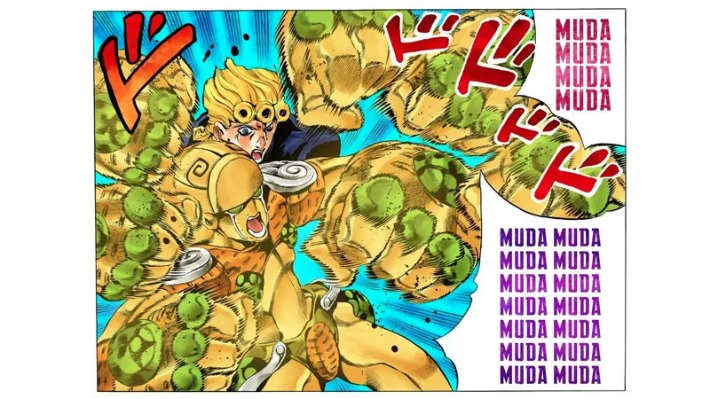 The iconic Seven-Page Muda manga panel.