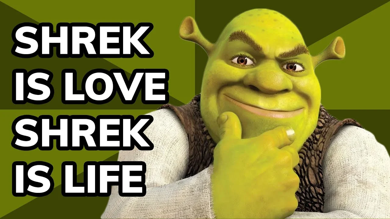 Classic Shrek Is Love Is Life meme.
