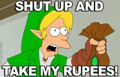 Video game Rupees currency variation.