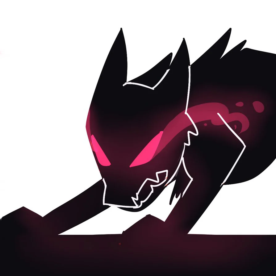 Stylized close-up fan art of the wolf character from the Siames music video.