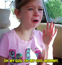 Chloe's excited reaction moment.