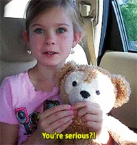 Chloe's skeptical 'you're serious' moment.