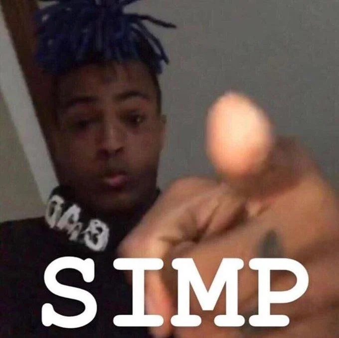 Pointing accusation meme with SIMP text.