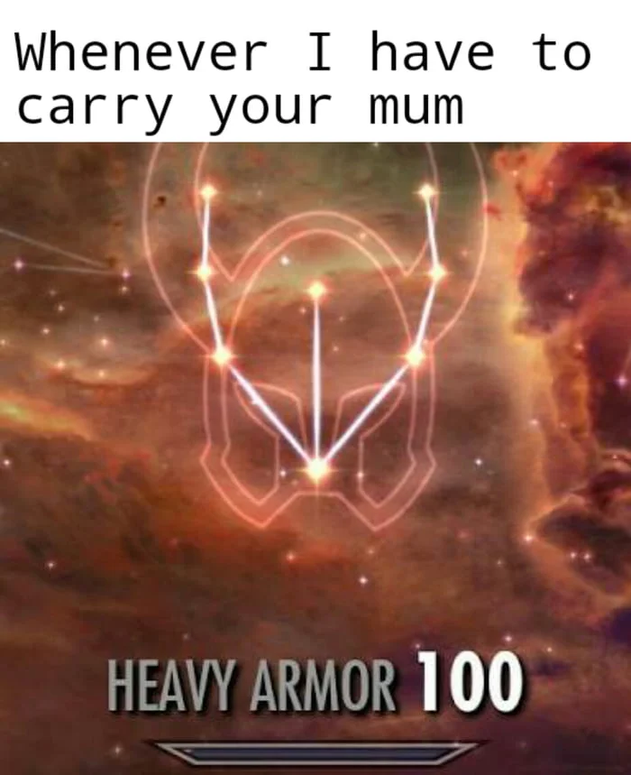 Heavy Armor skill with carrying joke.