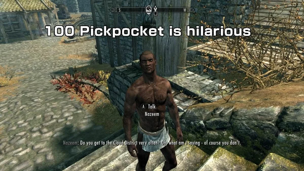 Nazeem with Pickpocket skill reference.