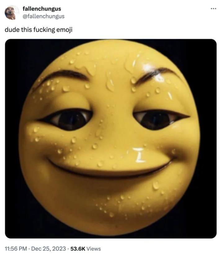 User reacts to emoji's impact.