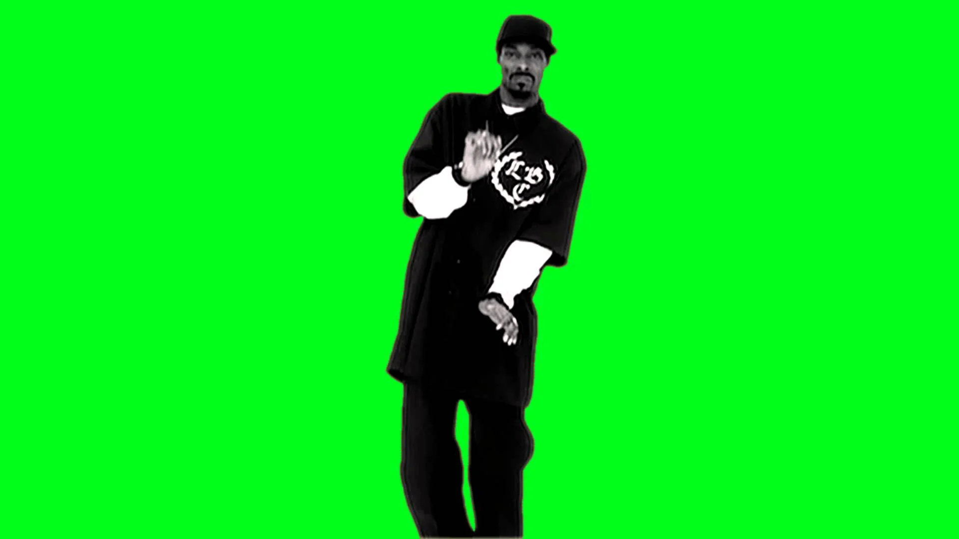 The iconic green-screen cutout of Snoop Dogg that is widely used as the base image for 'Smoke Weed Everyday' remixes and edits.