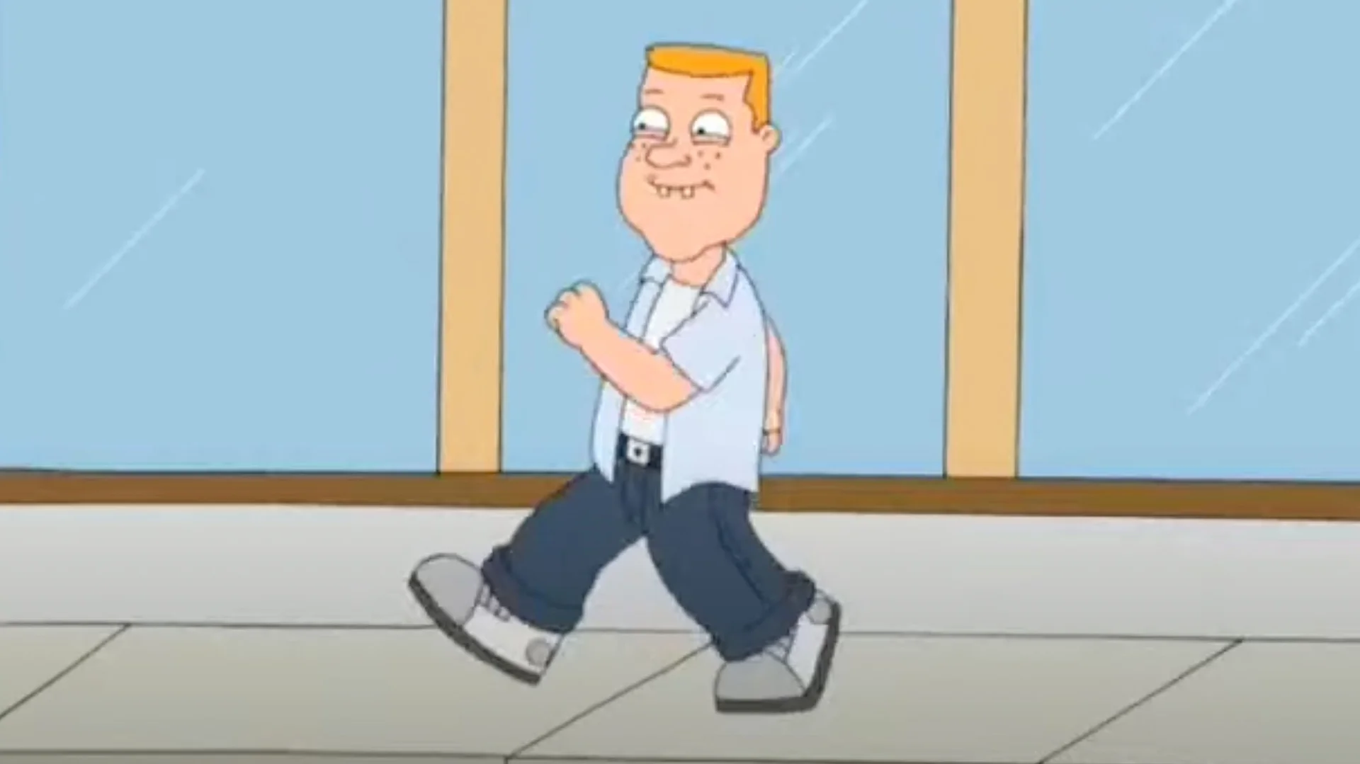 Sneakers O'Toole, the Family Guy character whose exaggerated confident strut became the basis of the viral meme.