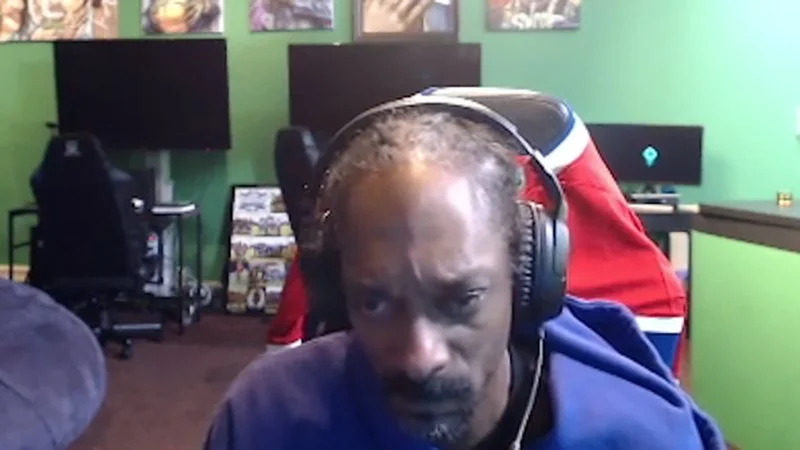 Snoop Dogg during Madden rage quit moment.