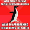 Classic socially awkward lost directions.