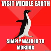 Lord of the Rings Mordor reference meme.