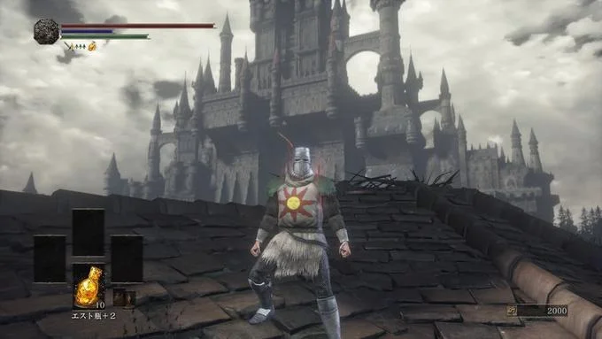 In-game Solaire pose screenshot.